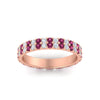 Load image into Gallery viewer, double-row-diamond-eternity-ring-1-ct-with-pink-sapphire-in-rose-gold-FD11378BGSADRPI-1.00CT-NL-RG
