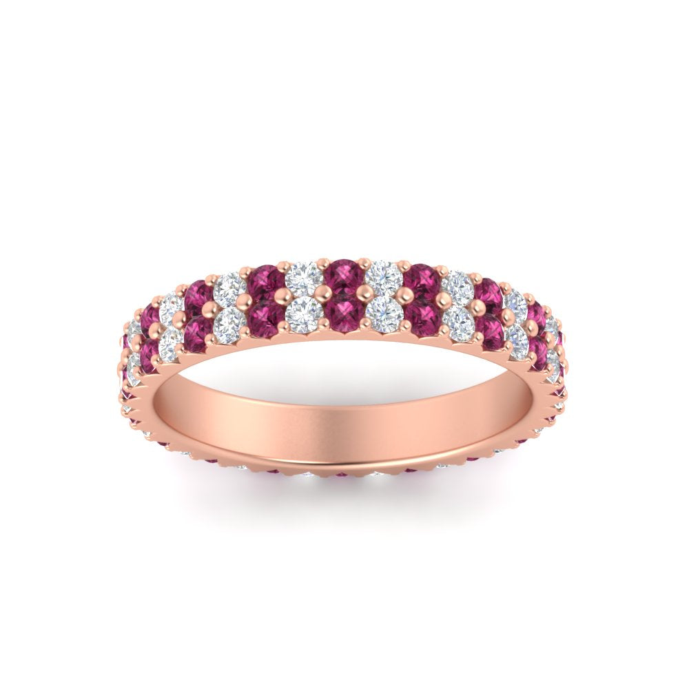 double-row-diamond-eternity-ring-1-ct-with-pink-sapphire-in-rose-gold-FD11378BGSADRPI-1.00CT-NL-RG