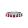 Load image into Gallery viewer, double-row-diamond-eternity-ring-1-ct-with-pink-sapphire-in-white-gold-FD11378BGSADRPI-1.00CT-NL-WG