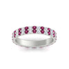 Load image into Gallery viewer, double-row-diamond-eternity-ring-1-ct-with-pink-sapphire-in-white-gold-FD11378BGSADRPI-1.00CT-NL-WG