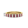 Load image into Gallery viewer, double-row-diamond-eternity-ring-1-ct-with-pink-sapphire-in-yellow-gold-FD11378BGSADRPI-1.00CT-NL-YG