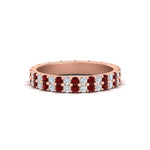 Load image into Gallery viewer, double-row-diamond-eternity-ring-1-ct-with-ruby-in-rose-gold-FD11378BGRUDR-1.00CT-NL-RG
