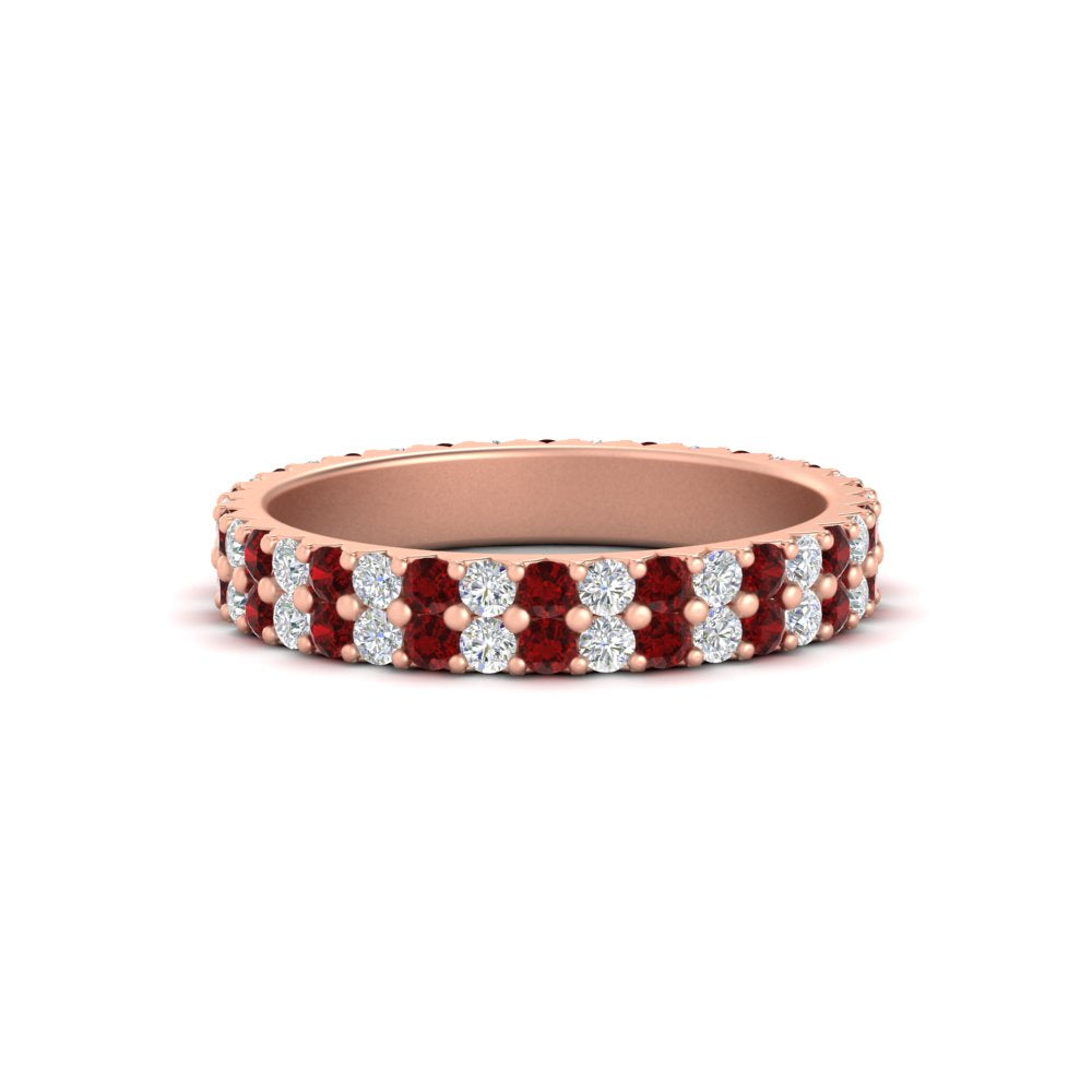 double-row-diamond-eternity-ring-1-ct-with-ruby-in-rose-gold-FD11378BGRUDR-1.00CT-NL-RG