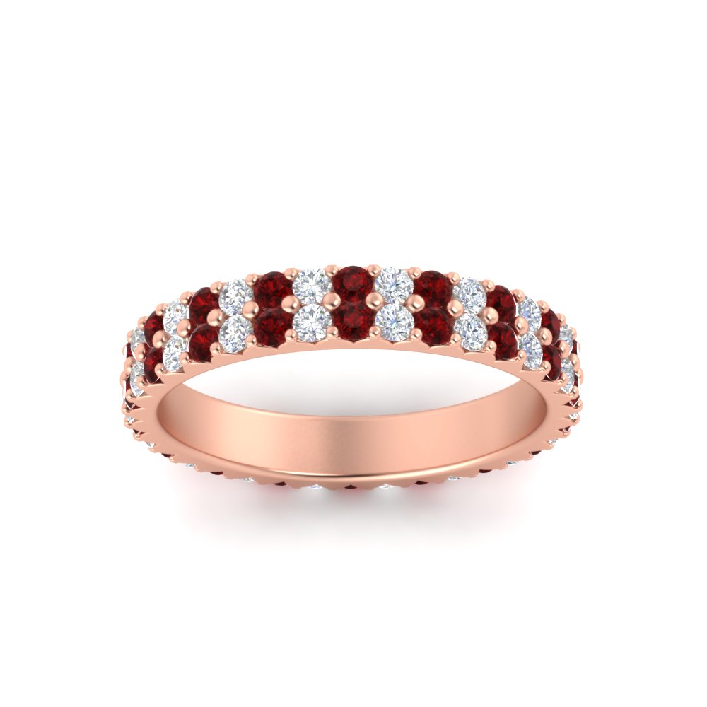 double-row-diamond-eternity-ring-1-ct-with-ruby-in-rose-gold-FD11378BGRUDR-1.00CT-NL-RG