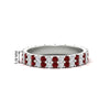 Load image into Gallery viewer, double-row-diamond-eternity-ring-1-ct-with-ruby-in-white-gold-FD11378BGRUDR-1.00CT-NL-WG