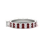 Load image into Gallery viewer, double-row-diamond-eternity-ring-1-ct-with-ruby-in-white-gold-FD11378BGRUDR-1.00CT-NL-WG

