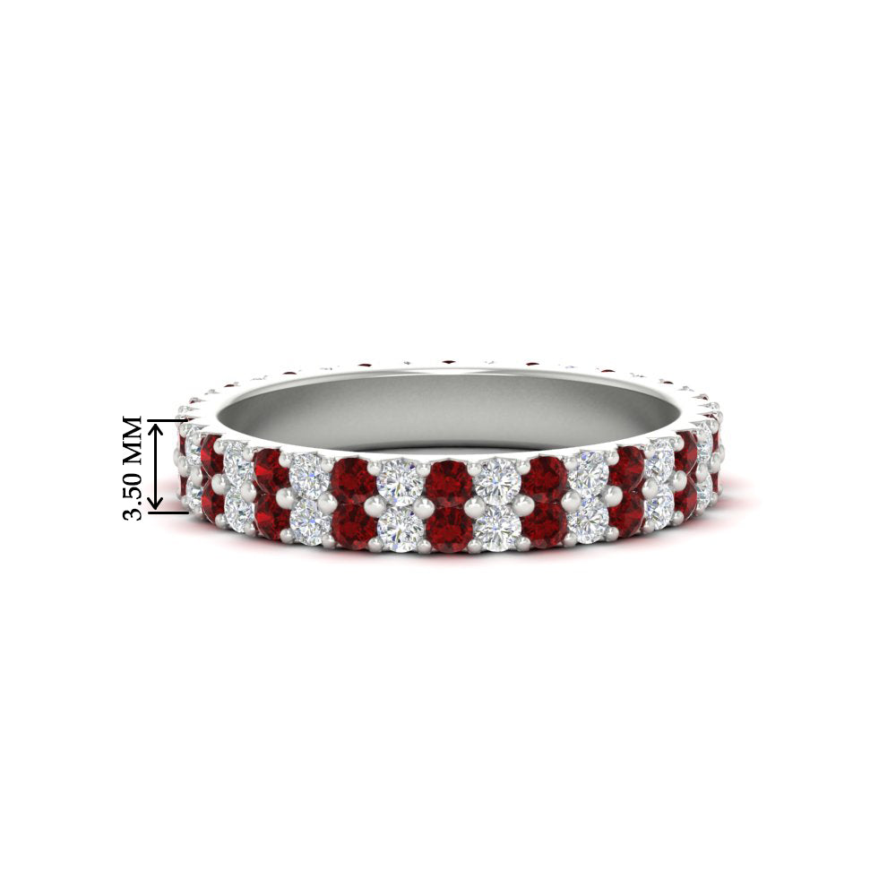 double-row-diamond-eternity-ring-1-ct-with-ruby-in-white-gold-FD11378BGRUDR-1.00CT-NL-WG