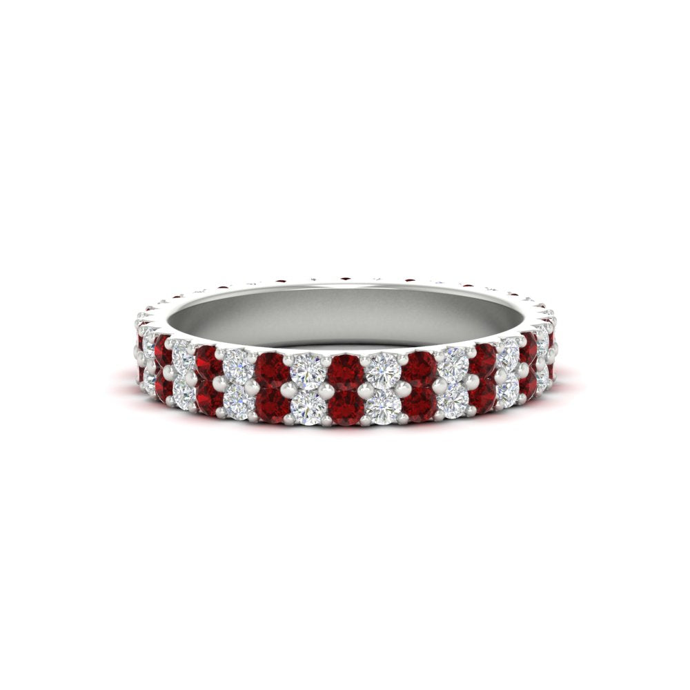 double-row-diamond-eternity-ring-1-ct-with-ruby-in-white-gold-FD11378BGRUDR-1.00CT-NL-WG