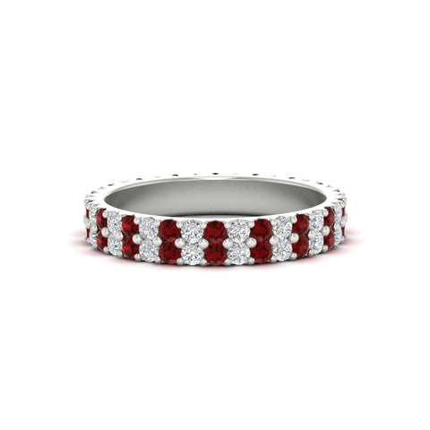 double-row-diamond-eternity-ring-1-ct-with-ruby-in-white-gold-FD11378BGRUDR-1.00CT-NL-WG