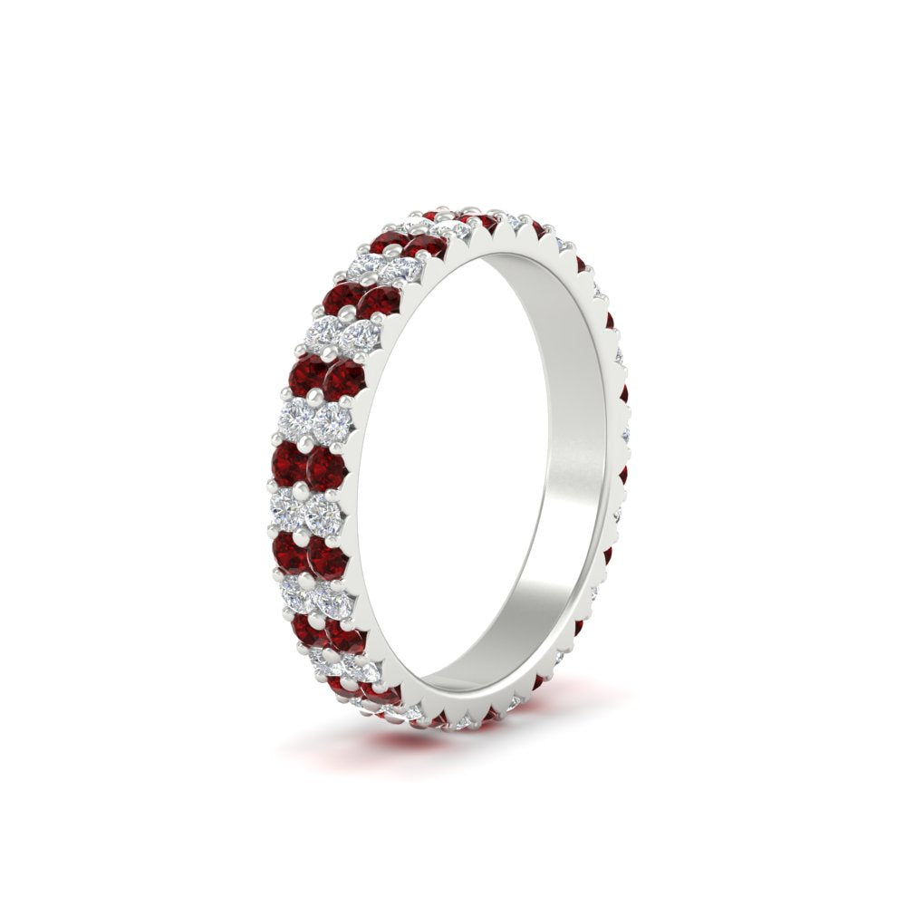 double-row-diamond-eternity-ring-1-ct-with-ruby-in-white-gold-FD11378BGRUDR-1.00CT-NL-WG