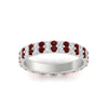 Load image into Gallery viewer, double-row-diamond-eternity-ring-1-ct-with-ruby-in-white-gold-FD11378BGRUDR-1.00CT-NL-WG