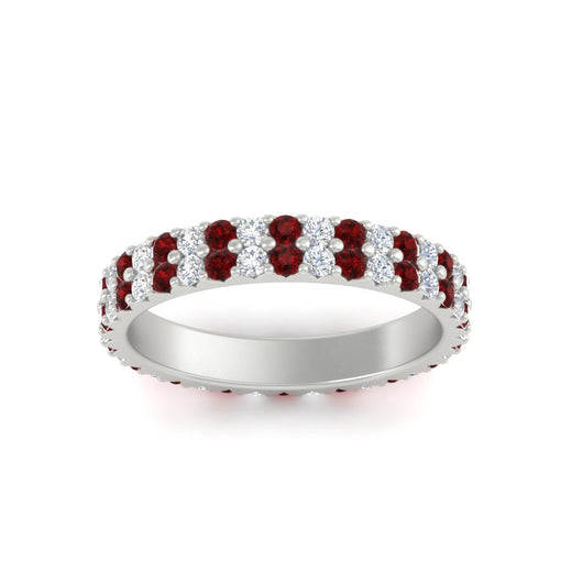 double-row-diamond-eternity-ring-1-ct-with-ruby-in-white-gold-FD11378BGRUDR-1.00CT-NL-WG