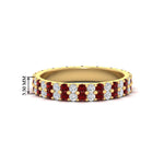 Load image into Gallery viewer, double-row-diamond-eternity-ring-1-ct-with-ruby-in-yellow-gold-FD11378BGRUDR-1.00CT-NL-YG
