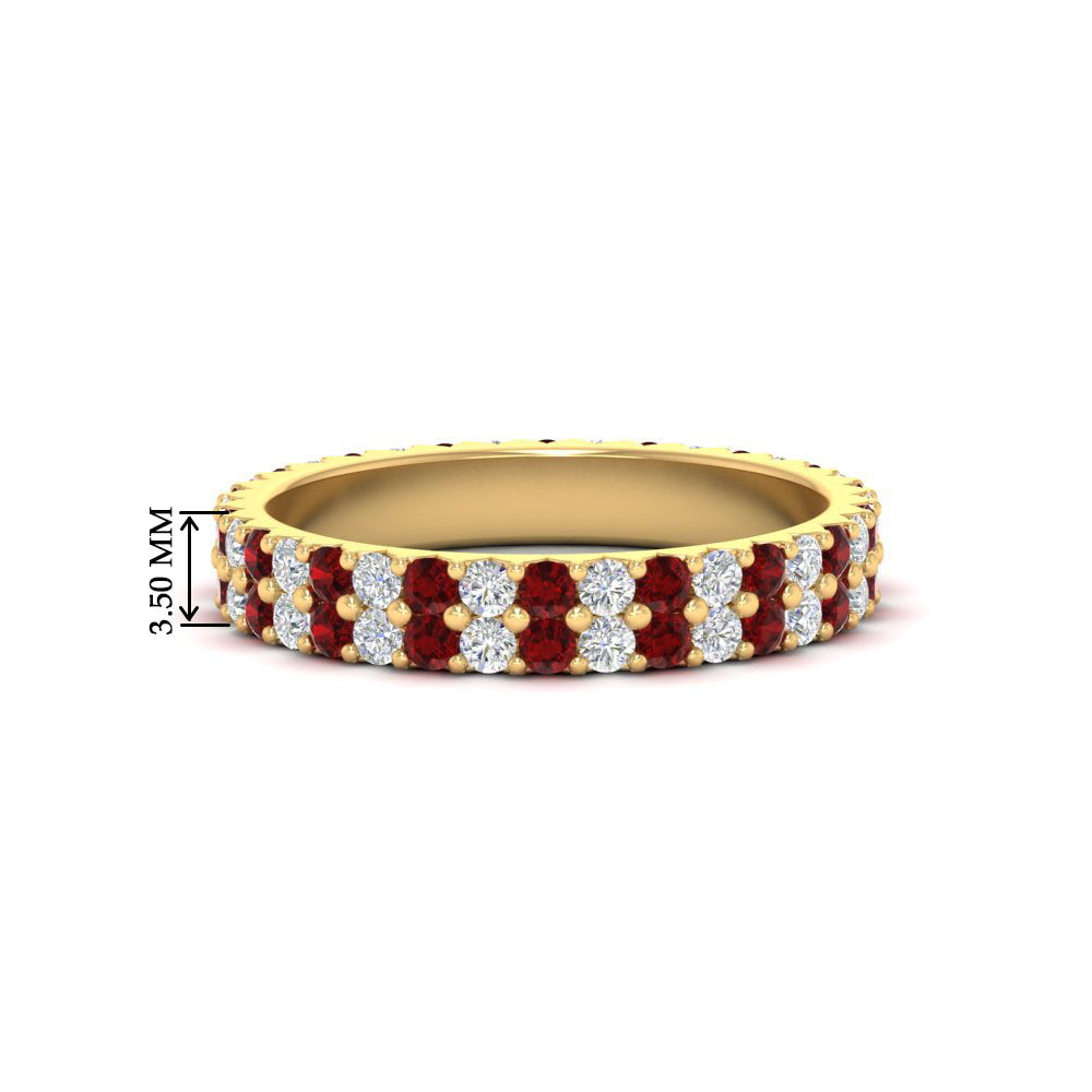 double-row-diamond-eternity-ring-1-ct-with-ruby-in-yellow-gold-FD11378BGRUDR-1.00CT-NL-YG