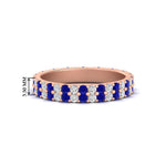 Load image into Gallery viewer, double-row-diamond-eternity-ring-1-ct-with-sapphire-in-rose-gold-FD11378BGSABL-1.00CT-NL-RG
