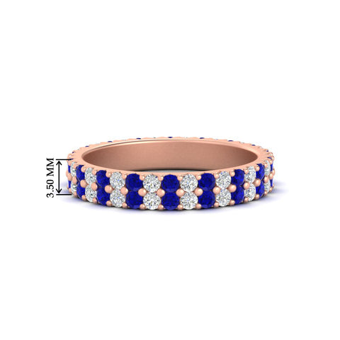 double-row-diamond-eternity-ring-1-ct-with-sapphire-in-rose-gold-FD11378BGSABL-1.00CT-NL-RG