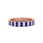 Load image into Gallery viewer, double-row-diamond-eternity-ring-1-ct-with-sapphire-in-rose-gold-FD11378BGSABL-1.00CT-NL-RG
