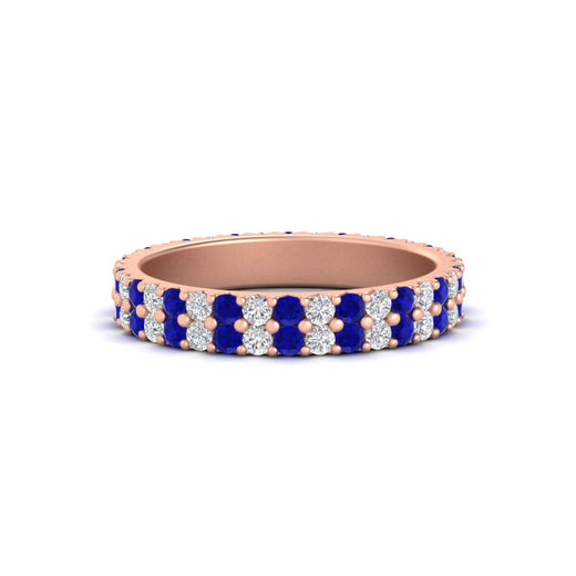 double-row-diamond-eternity-ring-1-ct-with-sapphire-in-rose-gold-FD11378BGSABL-1.00CT-NL-RG