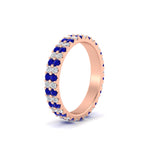 Load image into Gallery viewer, double-row-diamond-eternity-ring-1-ct-with-sapphire-in-rose-gold-FD11378BGSABL-1.00CT-NL-RG
