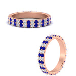 Load image into Gallery viewer, double-row-diamond-eternity-ring-1-ct-with-sapphire-in-rose-gold-FD11378BGSABL-1.00CT-NL-RG

