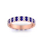 Load image into Gallery viewer, double-row-diamond-eternity-ring-1-ct-with-sapphire-in-rose-gold-FD11378BGSABL-1.00CT-NL-RG
