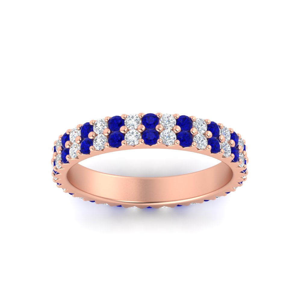 double-row-diamond-eternity-ring-1-ct-with-sapphire-in-rose-gold-FD11378BGSABL-1.00CT-NL-RG