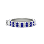 Load image into Gallery viewer, double-row-diamond-eternity-ring-1-ct-with-sapphire-in-white-gold-FD11378BGSABL-1.00CT-NL-WG
