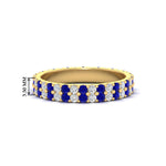 Load image into Gallery viewer, double-row-diamond-eternity-ring-1-ct-with-sapphire-in-yellow-gold-FD11378BGSABL-1.00CT-NL-YG
