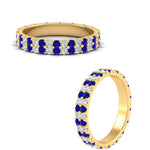 Load image into Gallery viewer, double-row-diamond-eternity-ring-1-ct-with-sapphire-in-yellow-gold-FD11378BGSABL-1.00CT-NL-YG
