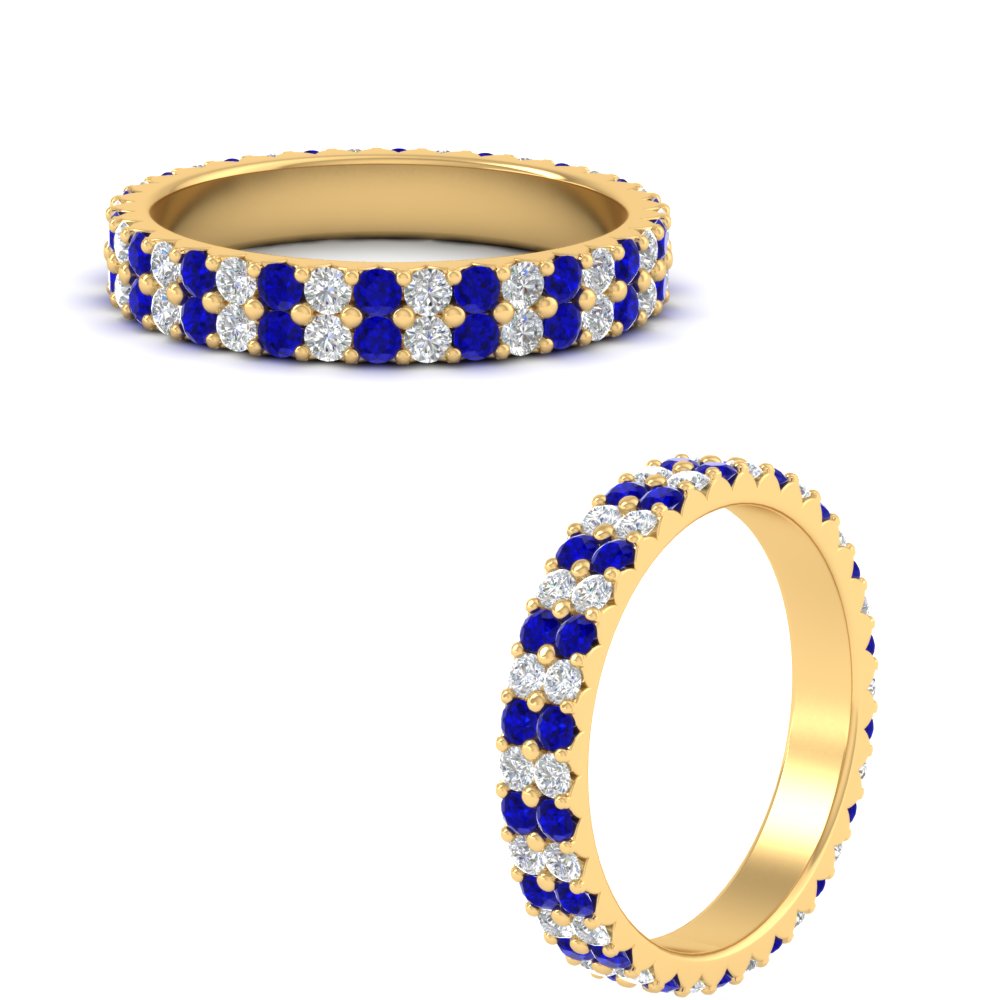 double-row-diamond-eternity-ring-1-ct-with-sapphire-in-yellow-gold-FD11378BGSABL-1.00CT-NL-YG