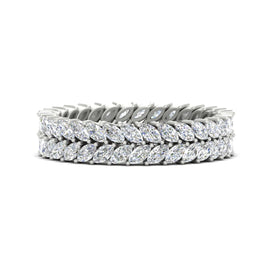 1.50 Carat Marquise Double Row Diamond Eternity Wedding Band