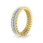 Load image into Gallery viewer, double-row-marquise-diamond-wedding-band-in-yellow-gold-fd11532mqbangle2-nl-yg
