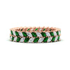 Load image into Gallery viewer, double-row-marquise-emerald-wedding-band-in-rose-gold-fd11532mqbgemgr-nl-rg.jpg