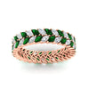 Load image into Gallery viewer, double-row-marquise-emerald-wedding-band-in-rose-gold-fd11532mqbgemgr-nl-rg.jpg