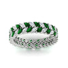 Load image into Gallery viewer, double-row-marquise-emerald-wedding-band-in-white-gold-fd11532mqbgemgr-nl-wg.jpg