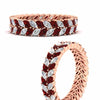 Load image into Gallery viewer, double-row-marquise-ruby-wedding-band-in-rose-gold-fd11532mqbgrudr-nl-rg.jpg