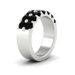 Load image into Gallery viewer, double-row-shared-prong-black-diamond-wedding-band-in-white-gold-FD11382BGBLACKANGLE2-1.50CT-NL-WG