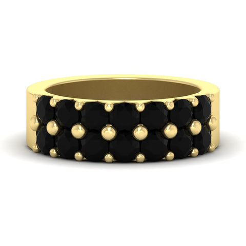 double-row-shared-prong-black-diamond-wedding-band-in-yellow-gold-FD11382BGBLACK-1.50CT-NL-YG