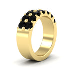 Load image into Gallery viewer, double-row-shared-prong-black-diamond-wedding-band-in-yellow-gold-FD11382BGBLACKANGLE2-1.50CT-NL-YG