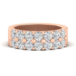 Load image into Gallery viewer, double-row-shared-prong-diamond-wedding-band-in-rose-gold-FD11382B-1.50CT-NL-RG