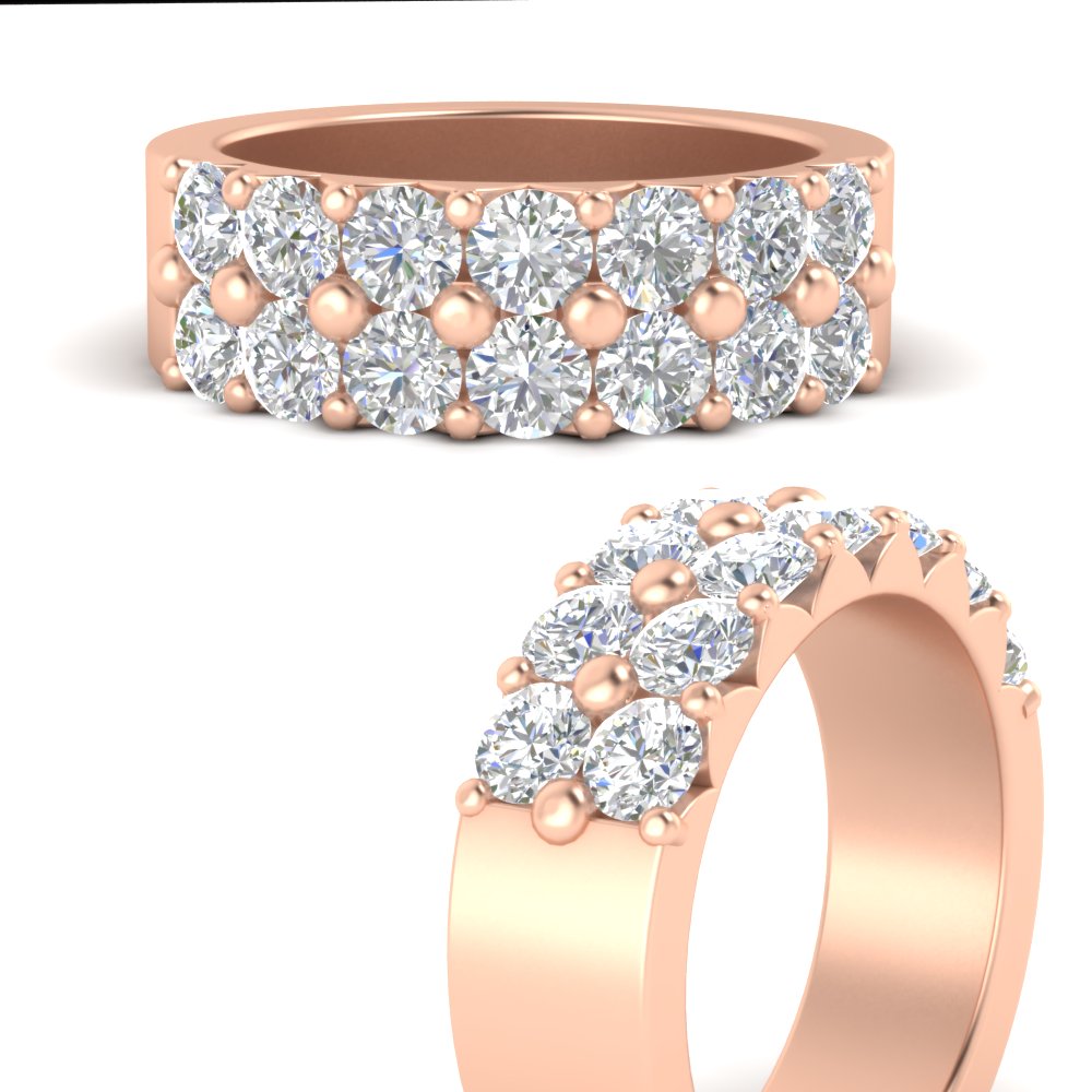 double-row-shared-prong-diamond-wedding-band-in-rose-gold-FD11382BANGLE3-1.50CT-NL-RG