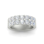Load image into Gallery viewer, double-row-shared-prong-diamond-wedding-band-in-white-gold-FD11382BANGLE5-1.50CT-NL-WG
