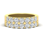 Load image into Gallery viewer, double-row-shared-prong-diamond-wedding-band-in-yellow-gold-FD11382B-1.50CT-NL-YG