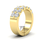 Load image into Gallery viewer, double-row-shared-prong-diamond-wedding-band-in-yellow-gold-FD11382BANGLE2-1.50CT-NL-YG-HW