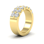 Load image into Gallery viewer, double-row-shared-prong-diamond-wedding-band-in-yellow-gold-FD11382BANGLE2-1.50CT-NL-YG