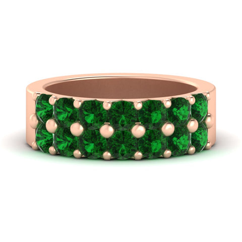 double-row-shared-prong-emerald-wedding-band-in-rose-gold-FD11382BGEMGR-1.50CT-NL-RG