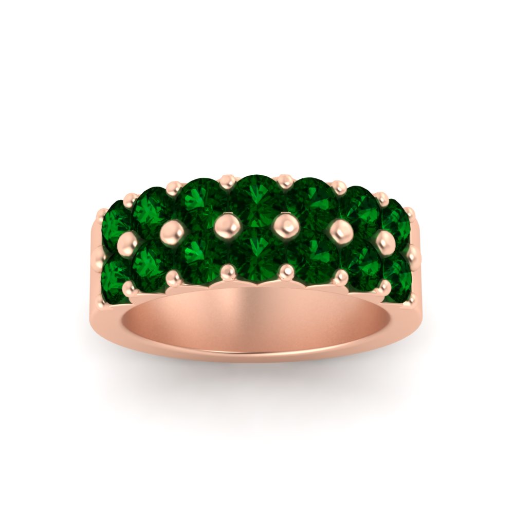 double-row-shared-prong-emerald-wedding-band-in-rose-gold-FD11382BGEMGRANGLE5-1.50CT-NL-RG