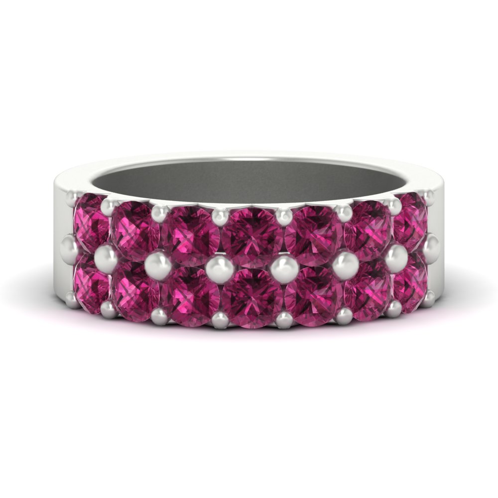 double-row-shared-prong-pink-sapphire-wedding-band-in-white-gold-FD11382BGSADRPI-1.50CT-NL-WG
