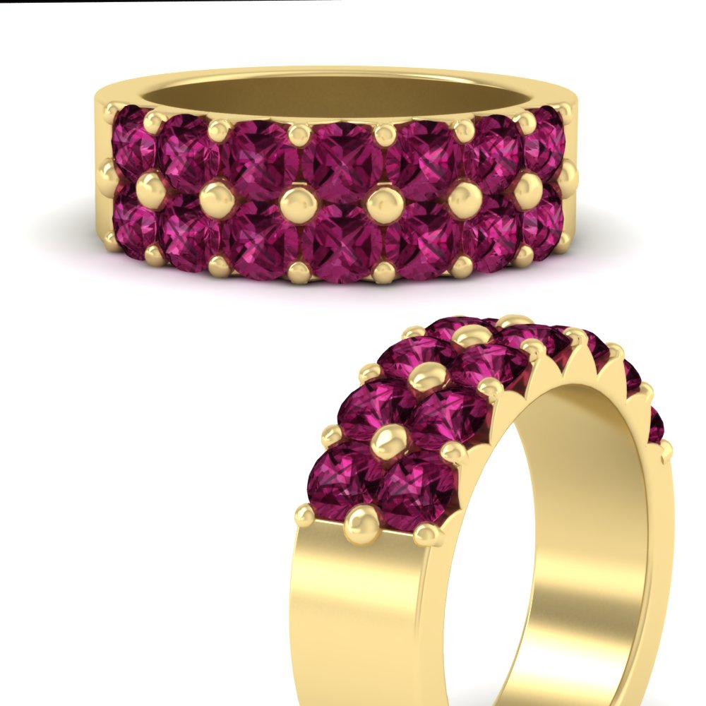 double-row-shared-prong-pink-sapphire-wedding-band-in-yellow-gold-FD11382BGSADRPIANGLE3-1.50CT-NL-YG
