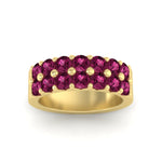 Load image into Gallery viewer, double-row-shared-prong-pink-sapphire-wedding-band-in-yellow-gold-FD11382BGSADRPIANGLE5-1.50CT-NL-YG